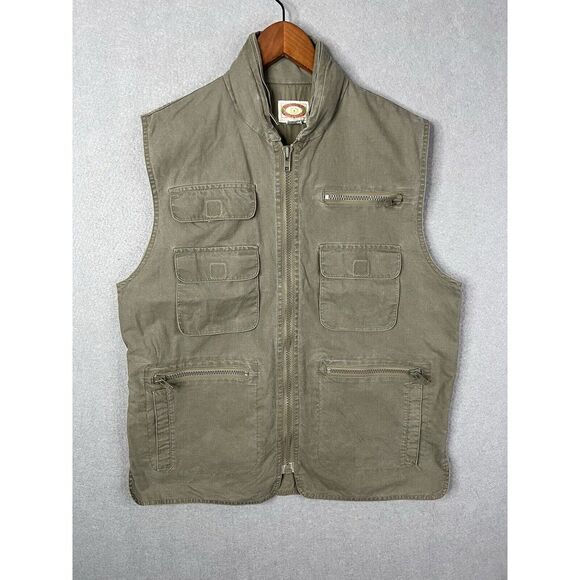 Vintage Banana Republic Hooded Bush Vest Mens‎ Sz L Safari Photography Hunting - Picture 1 of 9